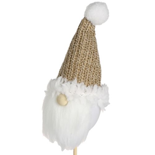 Article Bouchon décoratif gnome de Noël blanc marron 4x11cm 4 pcs