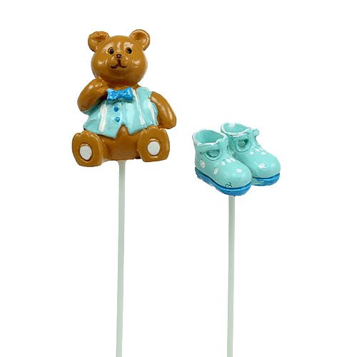 Plug décoratif ours, chaussure bleu 1,5-4cm 16 pcs