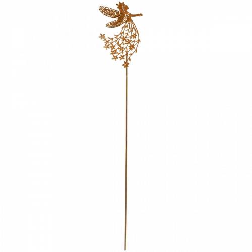 Floristik24 Bouchon décoratif fleur elfe, ressort, décoration métal, fée sur bâton, patine