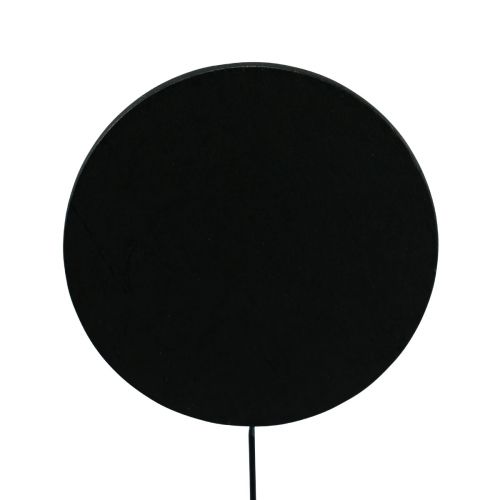 Article Piquets déco Disque de bois Rond Noir Ø6cm 15cm 12pcs