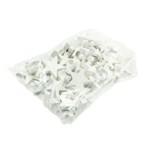 Floristik24 Étoiles en bois, décoration de Noël, mariage, Avent blanc Ø3–5cm 72 pcs
