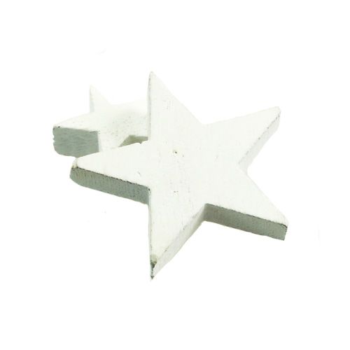Floristik24 Étoiles en bois, décoration de Noël, mariage, Avent blanc Ø3–5cm 72 pcs