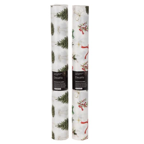 Tissu décoratif de Noël, vendu au mètre, largeur 120 cm, 2 pièces | Floristik24.be