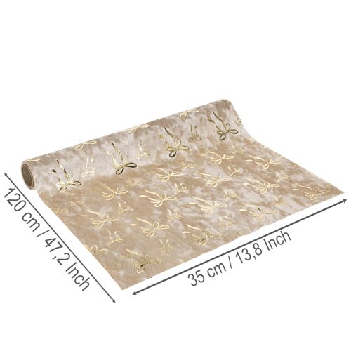 Chemin de table, tissu décoratif à nœuds étroits, en rouleau, 120 x 35 cm, 2 pièces | Floristik24.be