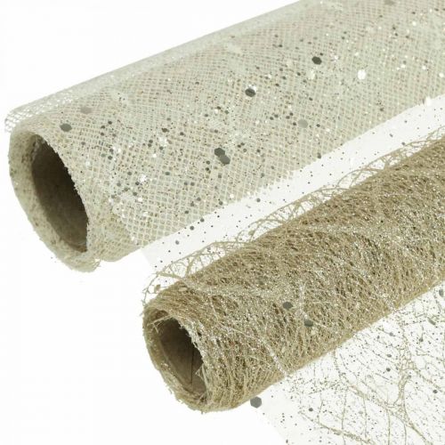 Floristik24 Ruban de décoration tissu champagne x 2 assortis 35x200cm