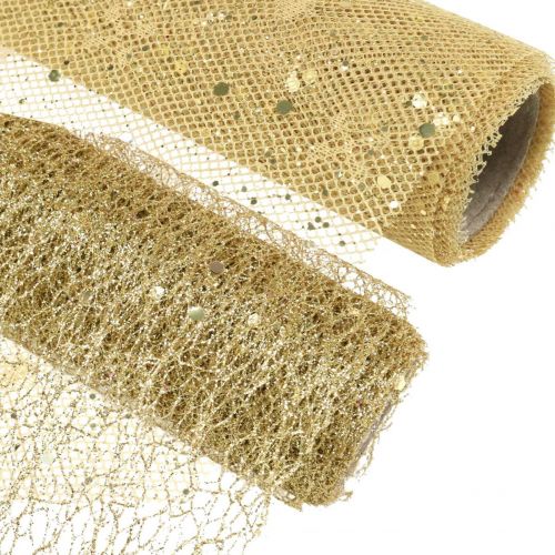 Nappe Déco Tissu Jaune Or x 2 Assorties 35x200cm