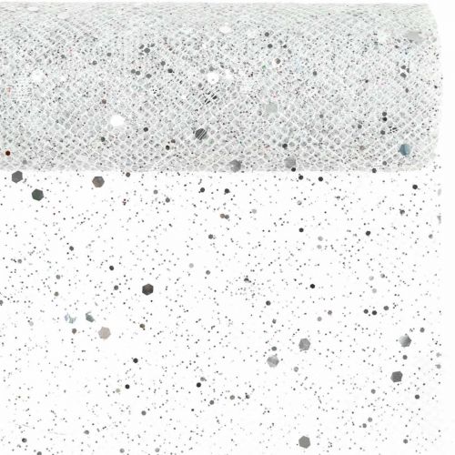 Floristik24 Bande de table tissu déco gris argent x 2 assorties 35x200cm