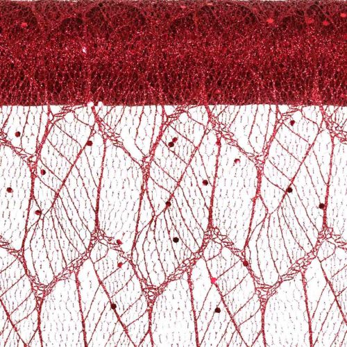 Article Tissu Déco Noël Polyester Rouge x 2 assortis 35x200cm