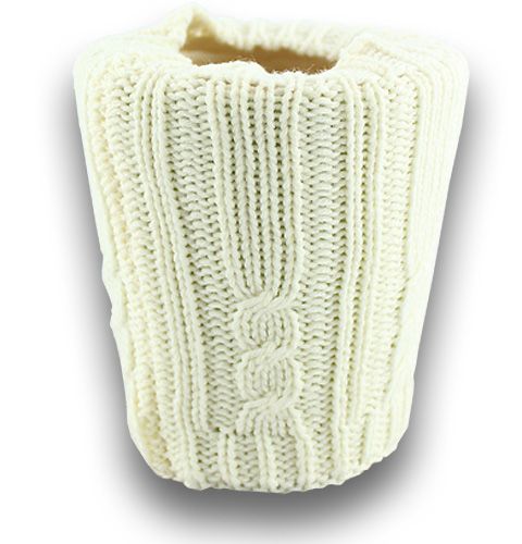 Floristik24 Tuyau décoratif en tricot 11 x 21cm crème 2pcs