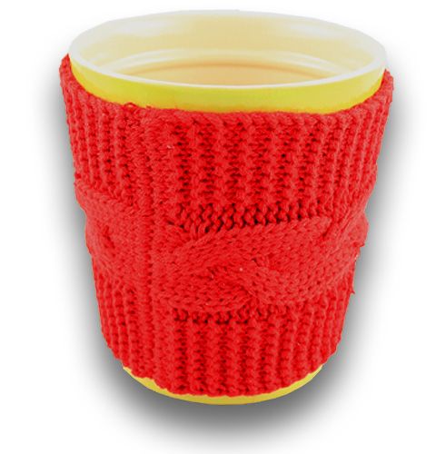 Floristik24 Boyau tricot décoratif 15 x 13cm rouge 2pcs