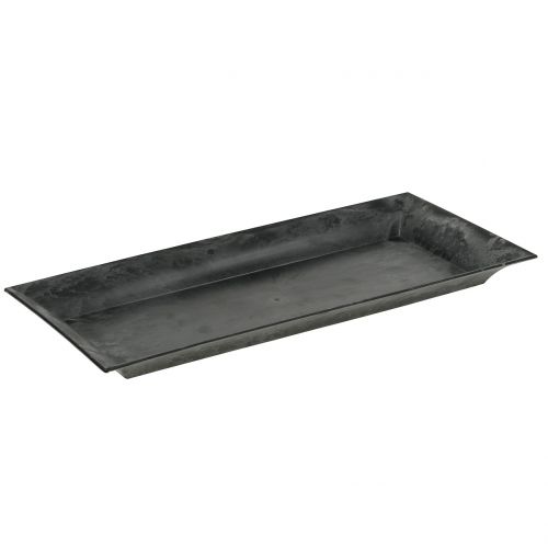 Floristik24 Plateau décoratif marbré anthracite 36x17cm 6pcs