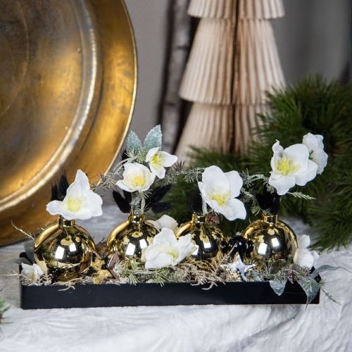 Floristik24 Plateau décoratif métal bois plateau métal socle bois 40x13x3cm