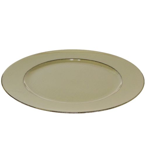 Article Assiette décorative en plastique vert vintage vert mousse marron Ø33cm