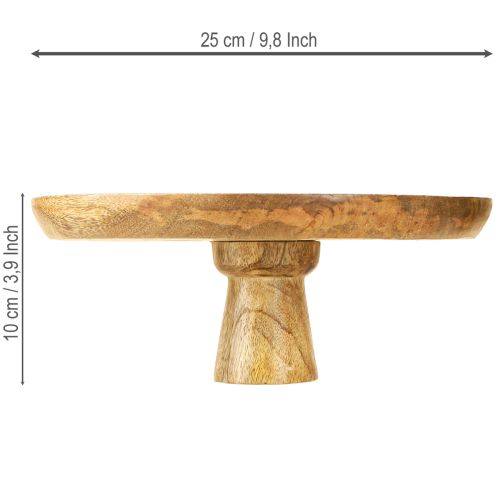Article Assiette déco en bois avec socle Aspect naturel Ø25cm H10cm