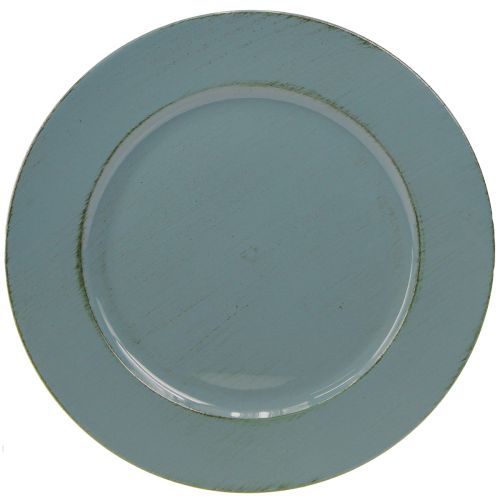 Floristik24 Assiette décorative en plastique marron pétrole Ø33cm