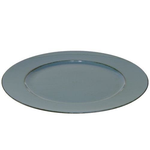 Article Assiette décorative en plastique marron pétrole Ø33cm