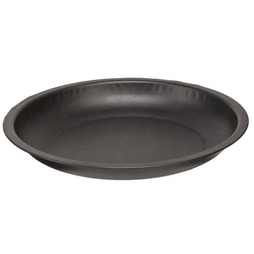 Floristik24 Assiette décorative ronde en métal noir Ø23cm H2,5cm 5pcs