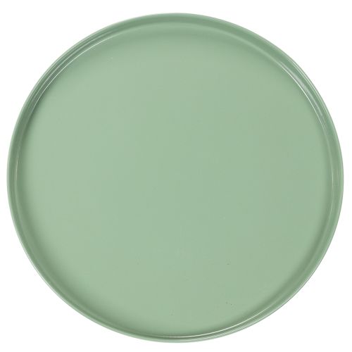 Assiette décorative ronde verte sur support pour la décoration de table, 30 cm | Floristik24.be
