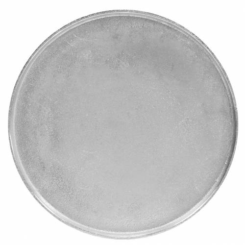 Floristik24 Assiette décorative en argile Ø31cm argent