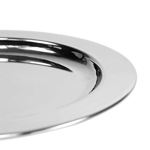 Floristik24 Assiette décorative en métal Ø10,5cm argent