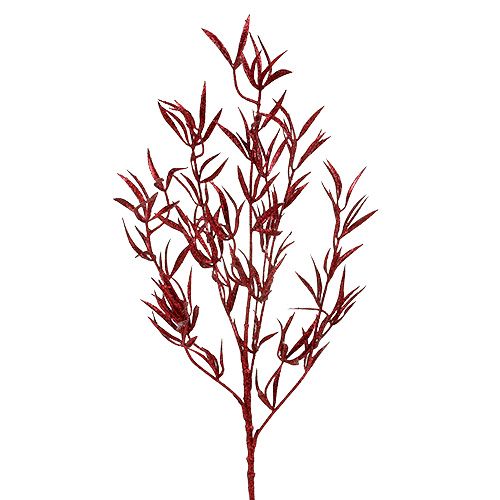 Branche deco rouge avec mica 69cm 2pcs