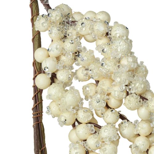 Article Branche décorative de symphorines, guirlande d&#39;hiver crème 130cm