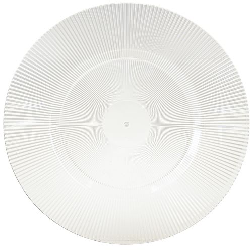 Assiette décorative avec rainures, assiette en plastique, assiette en plastique transparent Ø33cm