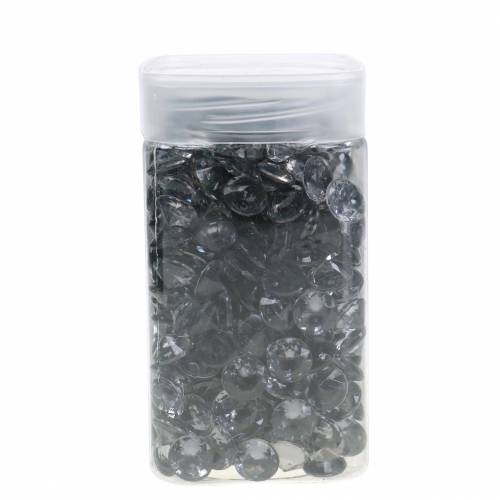 Floristik24 Pierres décoratives diamant acrylique gris Ø1.2cm 175g décoration bijoux