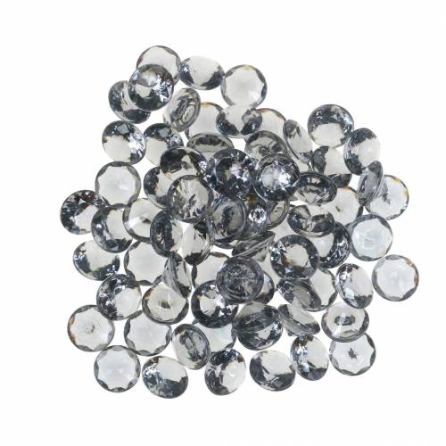 Floristik24 Pierres décoratives diamant acrylique gris Ø1.2cm 175g décoration bijoux