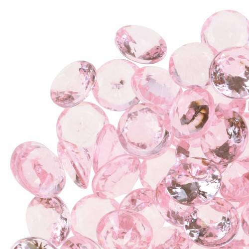 Article Pierres décoratives diamant acrylique rose clair Ø1.2cm 175g pour décoration anniversaire