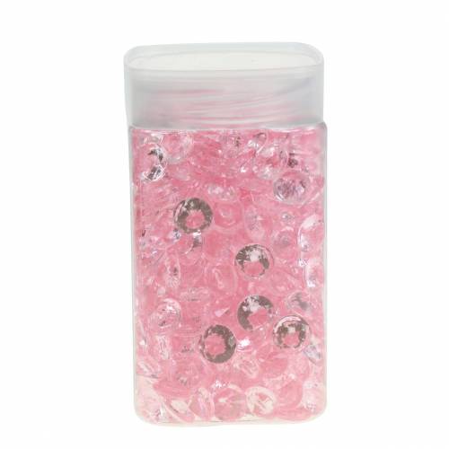 Article Pierres décoratives diamant acrylique rose clair Ø1.2cm 175g pour décoration anniversaire