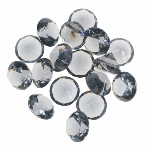 Floristik24 Pierres décoratives diamant acrylique gris anthracite Ø1.8cm 150g pour décoration de table