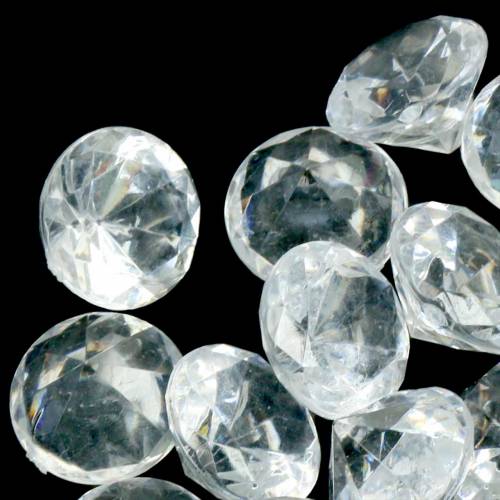 Floristik24 Pierres décoratives diamant clair Ø2.8cm 150g décoration de table