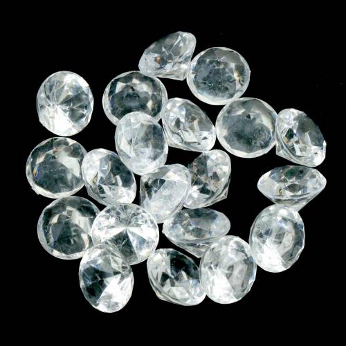 Floristik24 Pierres décoratives diamant clair Ø2.8cm 150g décoration de table