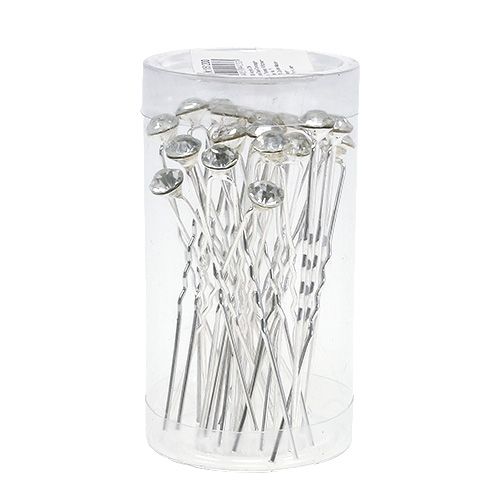 Floristik24 Aiguille diamant mariage argent Ø8mm L7cm 20 pcs