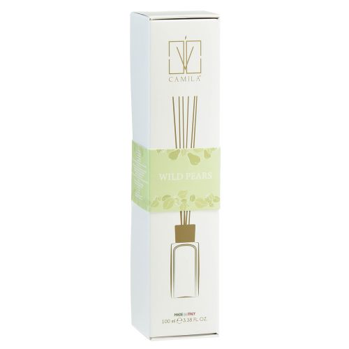 Article Flacon diffuseur en verre transparent note parfumée poire sauvage 100ml