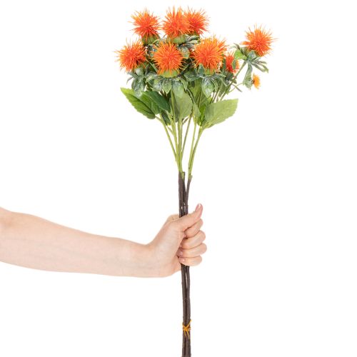 Carthame orange artificiel, fleur artificielle pour vases et décoration, 55 cm, lot de 4 | Floristik24.be
