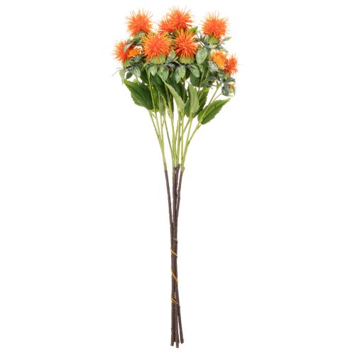 Carthame orange artificiel, fleur artificielle pour vases et décoration, 55 cm, lot de 4 | Floristik24.be