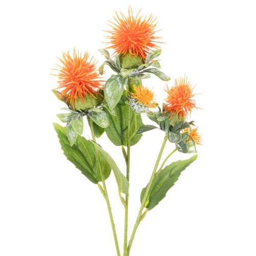 Carthame orange artificiel, fleur artificielle pour vases et décoration, 55 cm, lot de 4 | Floristik24.be