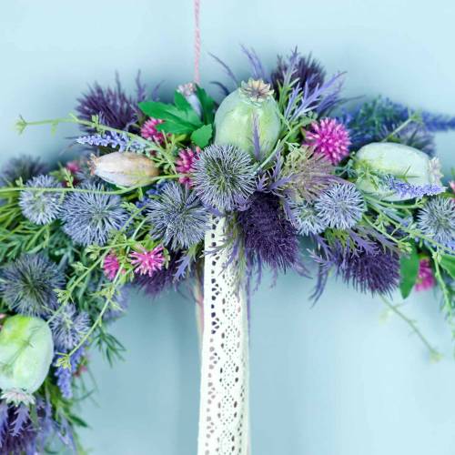 Article Branche de chardon artificielle bleu-violet 68cm 3pcs