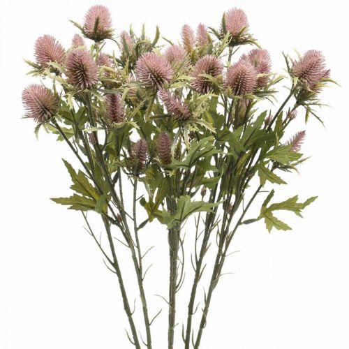 Article Chardon Artificielle Tige Fleur Rose 10 Têtes De Fleurs 68cm 3pcs