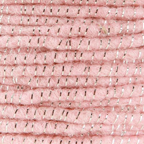 Article Fil de mèche Glamour Rose/Argent avec fil 33m