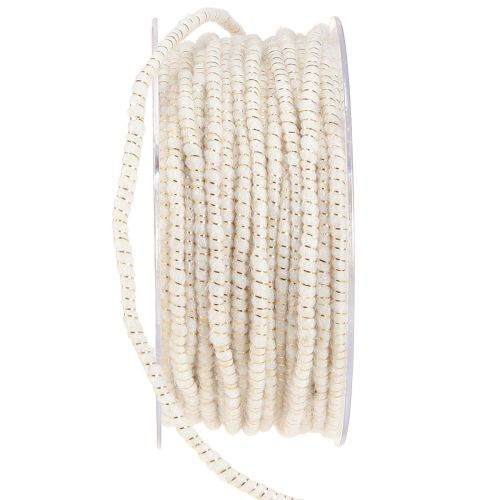 Article Fil mèche glamour blanc/doré avec fil 33m