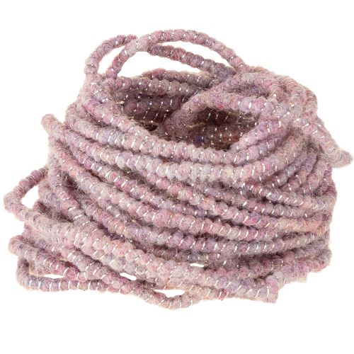 Cordon en laine avec fil rose et or, 5 m x 5 mm avec fil métallique, pour la décoration et les loisirs créatifs