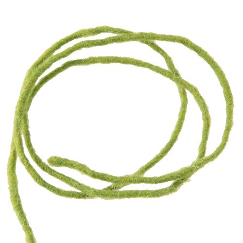 Article Fil de mèche en laine et feutre vert mousse 3 mm 100 m