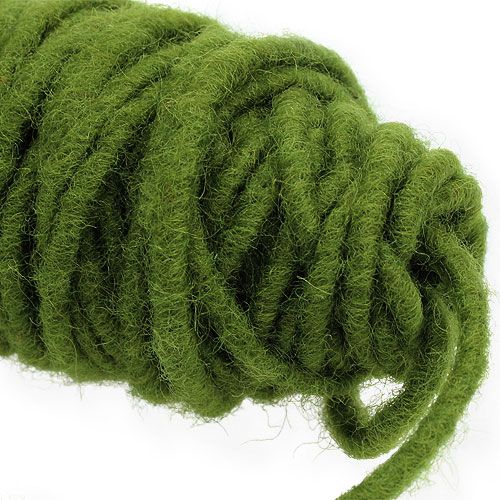 Article Fil de mèche cordon feutre cordon laine vert mousse Ø5mm 50m