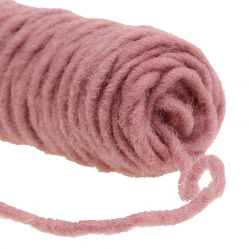 Article Fil mèche feutre cordon vieux rose 55m