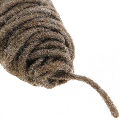 Article Fil de mèche cordon feutre marron 55m