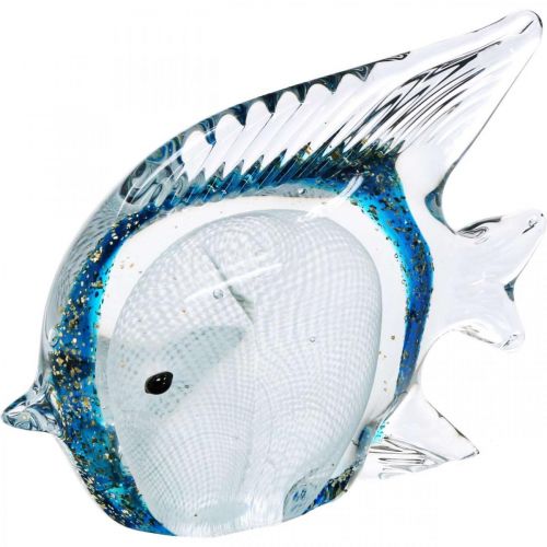 Floristik24 Figurine poisson docteur en verre avec paillettes 14cm