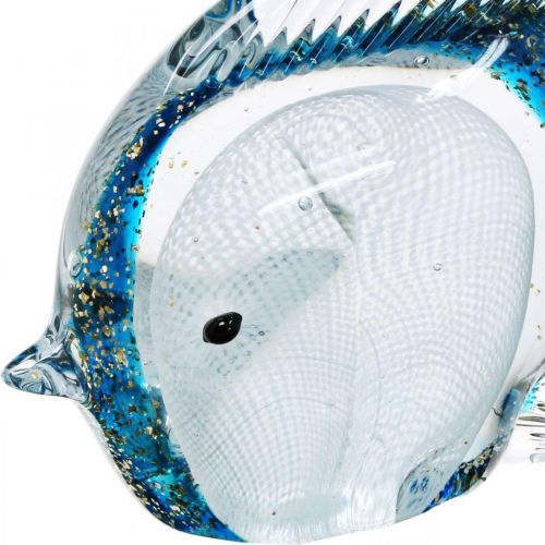 Floristik24 Figurine poisson docteur en verre avec paillettes 14cm